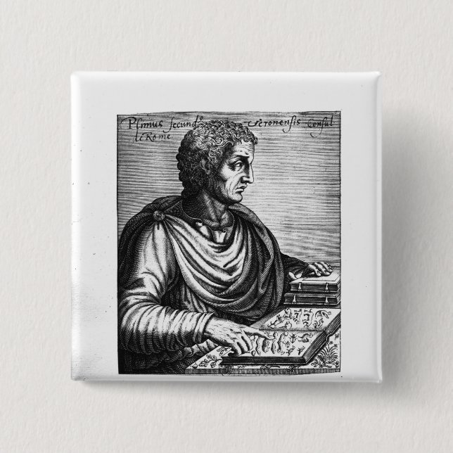 Pliny the Elder 15 Cm Square Badge (Front)