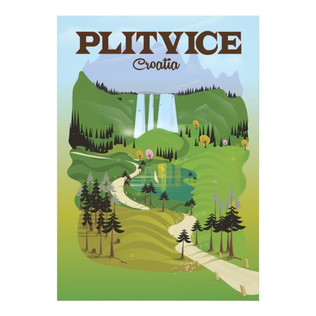 Plitvice Croatia travel poster (Front)