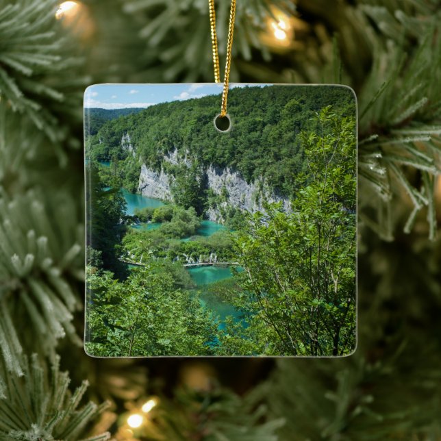 Plitvice Lakes Croatia Landscape Photography Ceramic Ornament (Tree)