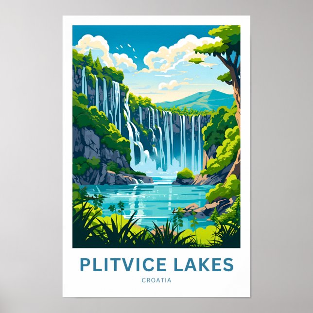 Plitvice lakes Croatia Travel Print (Front)