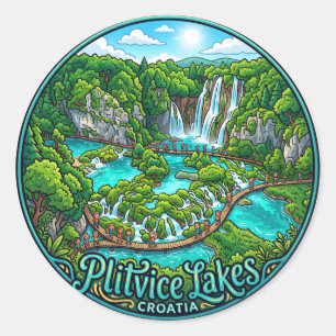 Plitvice Lakes National Park Croatia Classic Round Sticker