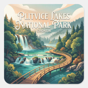 Plitvice Lakes National Park Croatia Square Sticker