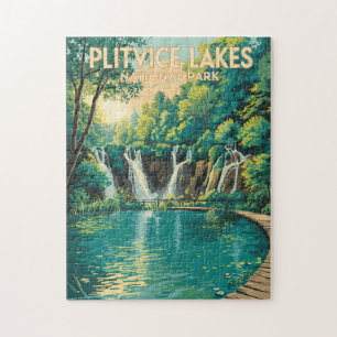 Plitvice Lakes National Park Illustration Travel Jigsaw Puzzle