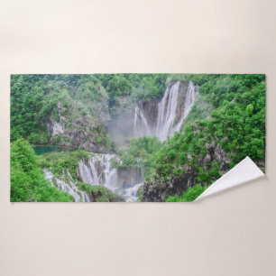 Plitvice lakes waterfall bath towel