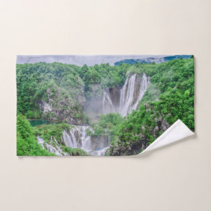Plitvice lakes waterfall hand towel
