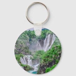 Plitvice lakes waterfall key ring