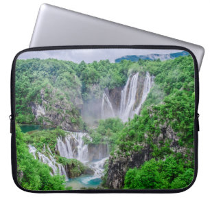 Plitvice lakes waterfall laptop sleeve
