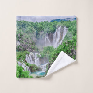 Plitvice lakes waterfall wash cloth