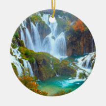 Plitvice Waterfall Christmas Ornament