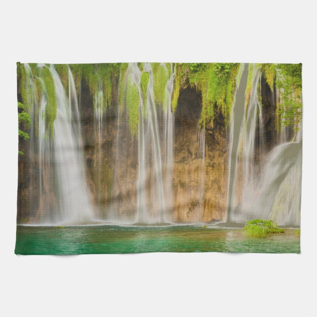 Plitvice Waterfall Tea Towel (Horizontal)