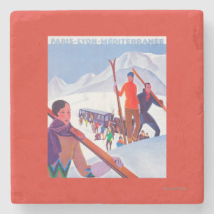 PLM Railway Promotional Poster Stone Coaster