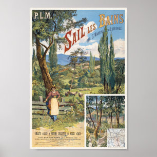 PLM Sail les Bains France Vintage Poster 1895