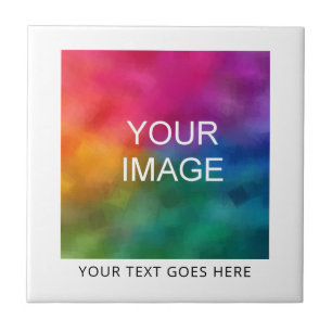 pload Your Logo Photo Image Template Simple Ceramic Tile