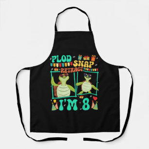 Plod Snap Retract I'm 8 Turtle Kid 8th Birthday Apron