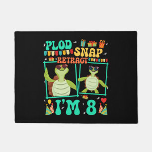 Plod Snap Retract I'm 8 Turtle Kid 8th Birthday Doormat