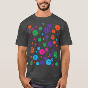 Ploka dots music musical notes tee t shirt multico