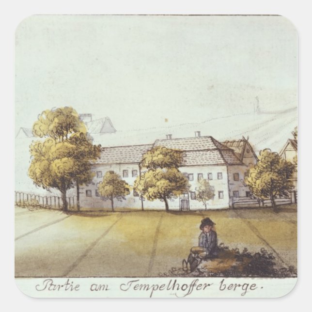 Plot at the Tempelhof Mountain, Berlin Square Sticker (Front)