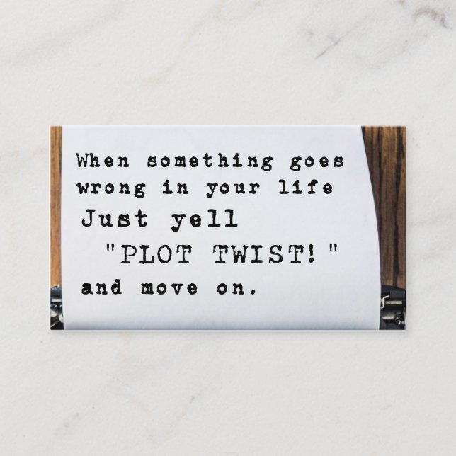 "Plot Twist" Business Card (Front)