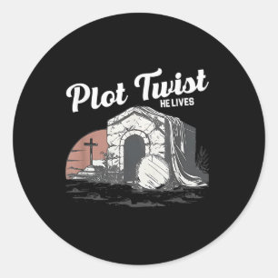 Plot Twist He Lives  Classic Round Sticker