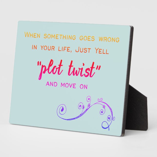 Plot Twist Humourous Book Club   Plaque (Side)