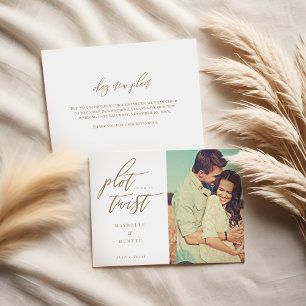 Plot Twist Modern Minimal Calligraphy & Photo Save The Date