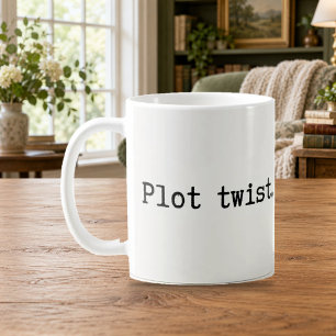 Plot Twist Typewriter Writer Minimalist Mug