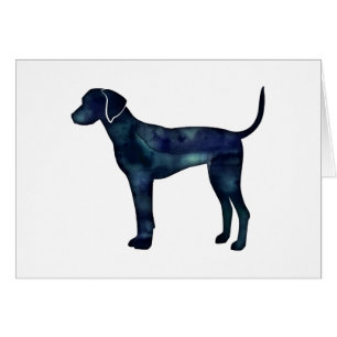 Plott Hound Black Watercolor Silhouette Card