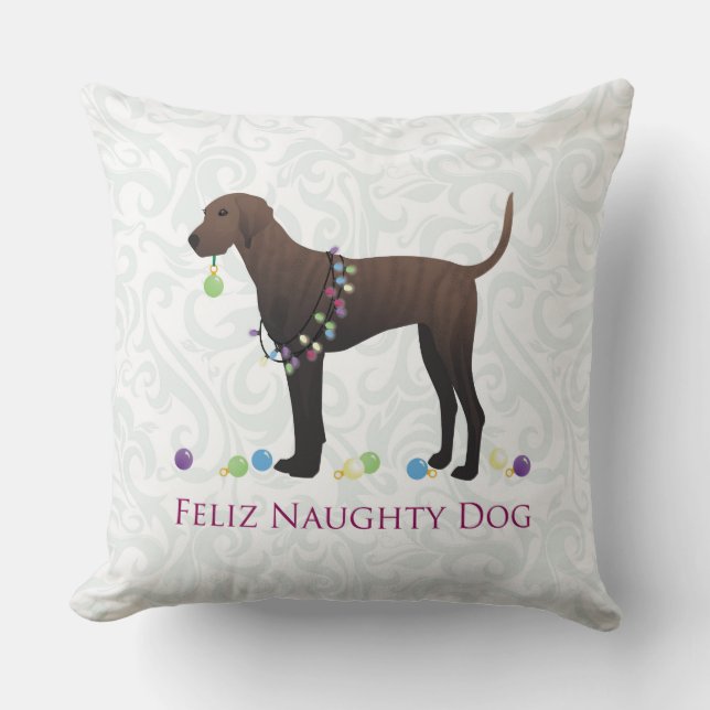 Plott Hound Christmas Cushion (Front)