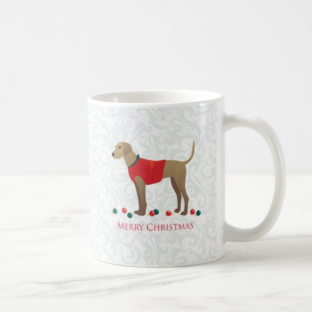 Plott Hound Hunting Dog Merry Christmas Design Coffee Mug (Right)