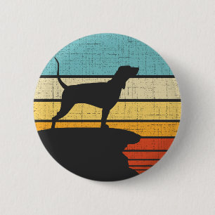 Plott Hound Owner Retro Vintage 60s 70s Dog Lover 6 Cm Round Badge