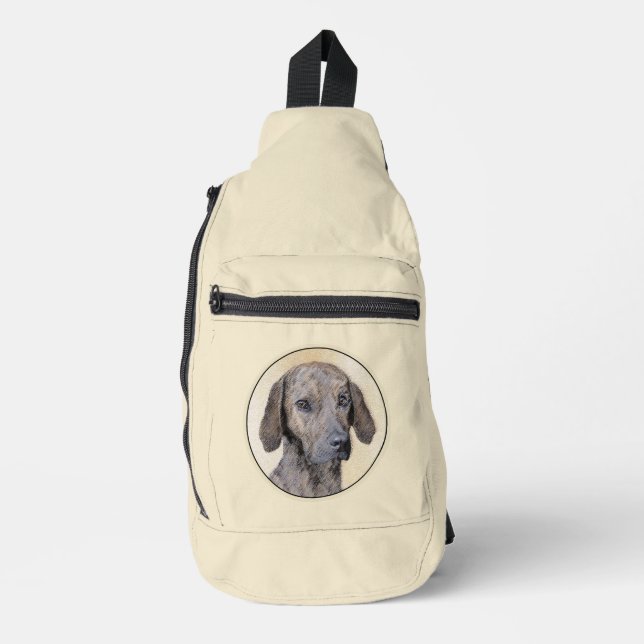 Plott Hound Painting Brindle Cute Original Dog Art Sling Bag (Front)