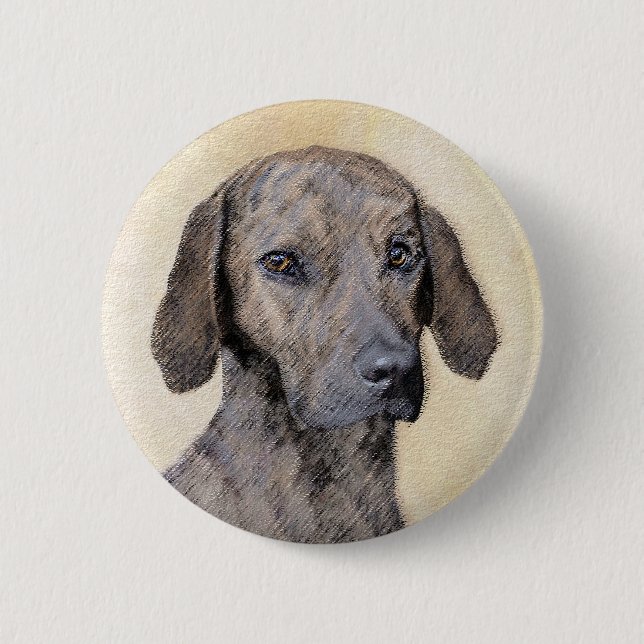 Plott Painting - Cute Original Dog Art 6 Cm Round Badge (Front)