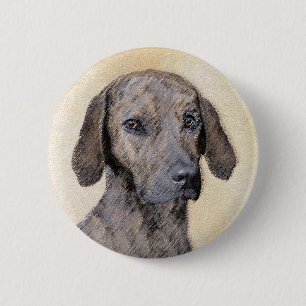 Plott Painting - Cute Original Dog Art 6 Cm Round Badge
