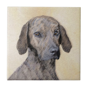Plott Painting - Cute Original Dog Art Ceramic Tile