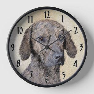 Plott Painting - Cute Original Dog Art Clock