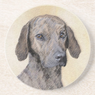 Plott Painting - Cute Original Dog Art Coaster