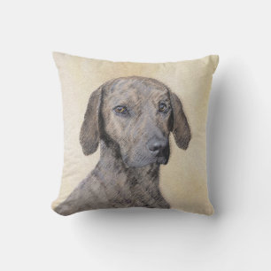 Plott Painting - Cute Original Dog Art Cushion