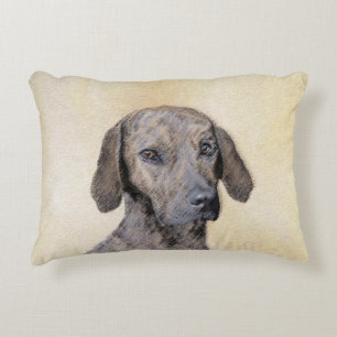 Plott Painting - Cute Original Dog Art Decorative Cushion