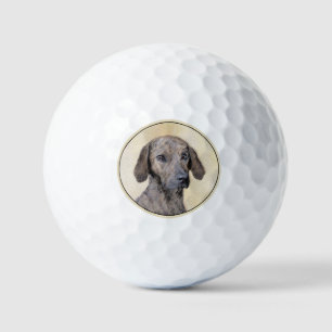 Plott Painting - Cute Original Dog Art Golf Balls
