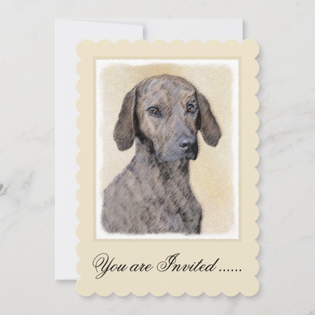 Plott Painting - Cute Original Dog Art Invitation (Front)