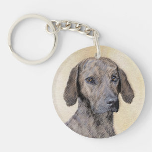 Plott Painting - Cute Original Dog Art Key Ring