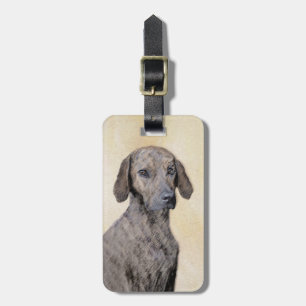 Plott Painting - Cute Original Dog Art Luggage Tag