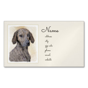 Plott Painting - Cute Original Dog Art Magnetic Business Card