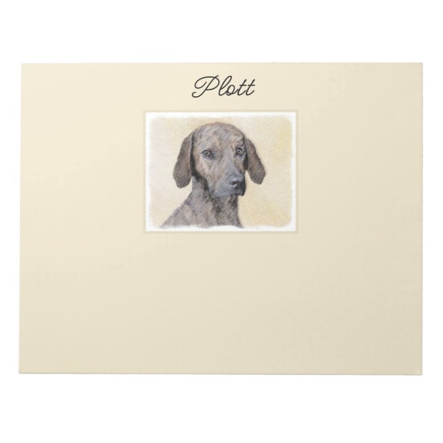 Plott Painting - Cute Original Dog Art Notepad (Front)
