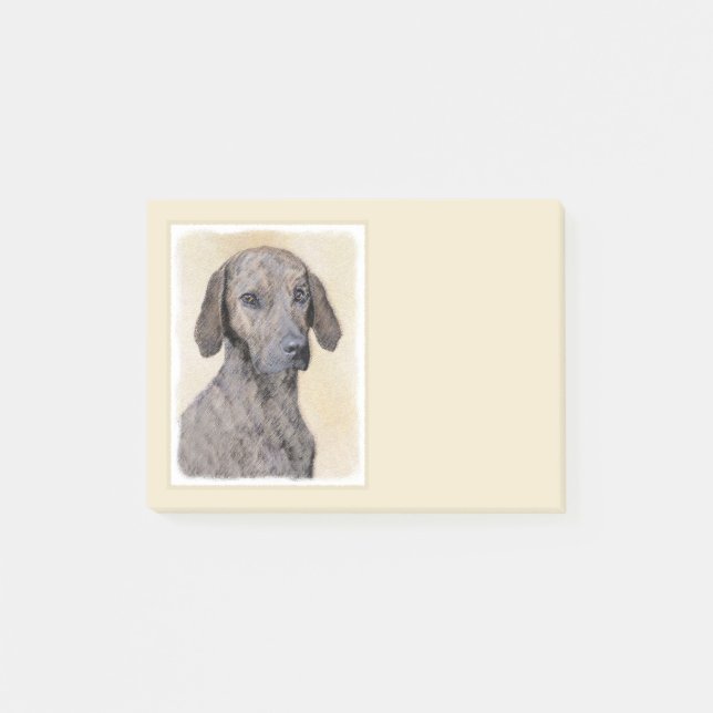 Plott Painting - Cute Original Dog Art Post-it Notes (Front)