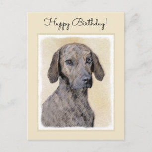 Plott Painting - Cute Original Dog Art Postcard