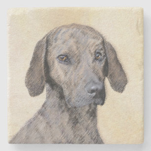 Plott Painting - Cute Original Dog Art Stone Coaster