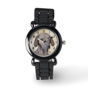 Plott Painting - Cute Original Dog Art Watch