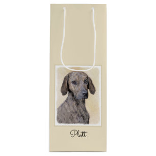 Plott Painting - Cute Original Dog Art Wine Gift Bag