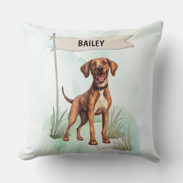 Plott Watercolor Personalised Dog Cushion (Front)